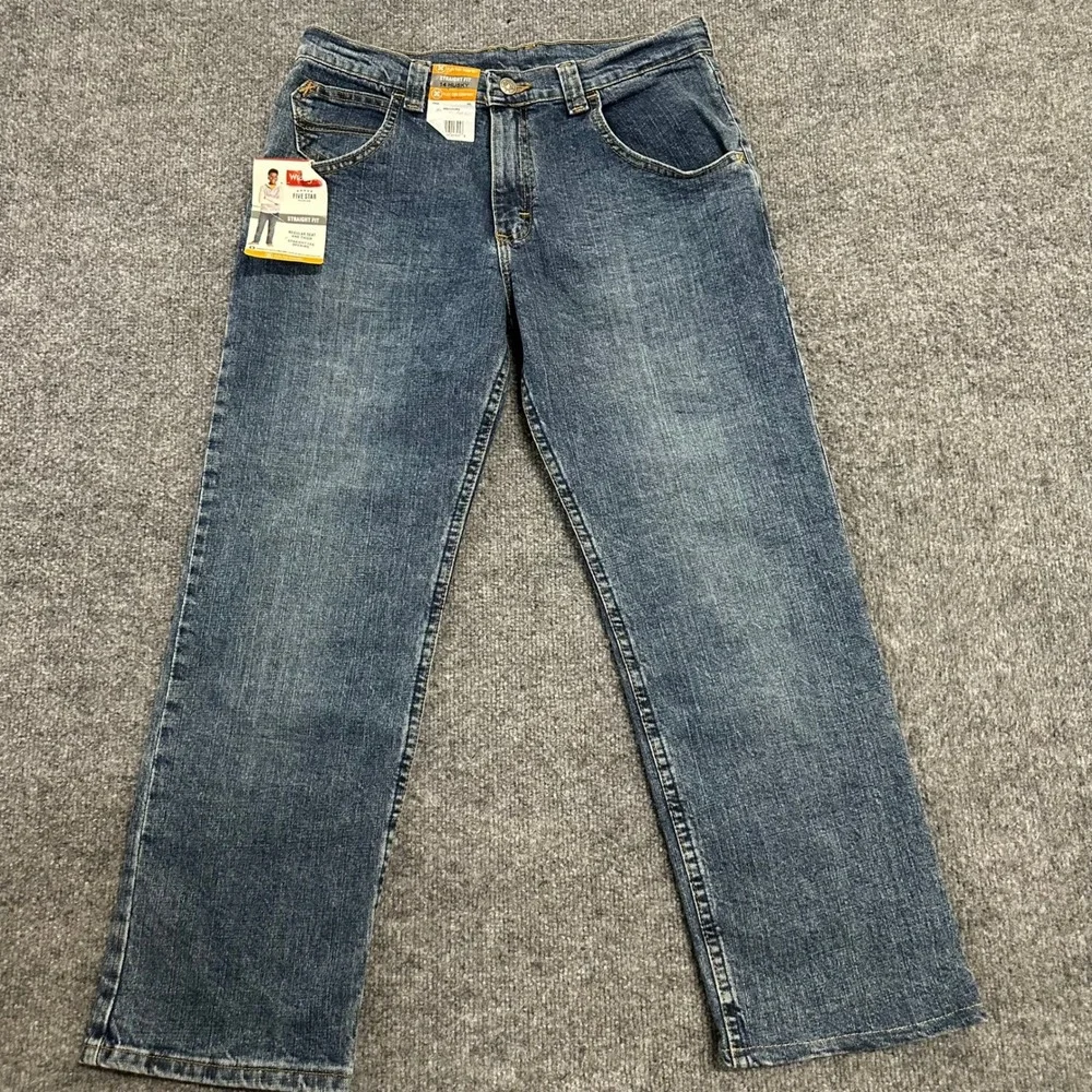 Wrangler Jeans Boys Size 14 Husky Blue Straight Fit Five Star Flex Denim New